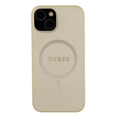 Originalus dėklas Guess GUHMP15MPSAHMCB iPhone 15 Plus 6.7  gold/gold hardcase Saffiano MagSafe 2