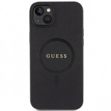 Originalus Guess dėklas GUHMP15MPSAHMCK iPhone 15 Plus 6.7 Juodas/Juodas hardcase Saffiano MagSafe 2 Originalus Guess dėklas GUHMP15MPSAHMCK iPhone 15 Plus 6.7 Juodas/Juodas hardcase Saffiano MagSafe 2