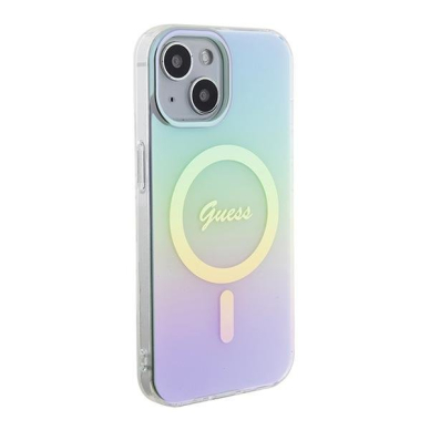 Originalus dėklas Guess GUHMP15SHITSQ iPhone 15 6.1 turquoise/turquoise hardcase IML Iridescent MagSafe 3 Originalus dėklas Guess GUHMP15SHITSQ iPhone 15 6.1 turquoise/turquoise hardcase IML Iridescent MagSafe 3