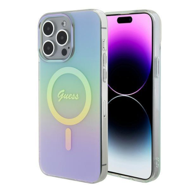 Originalus dėklas Guess GUHMP15XHITSQ iPhone 15 Pro Max turquoise/turquoise hardcase IML Iridescent MagSafe Originalus dėklas Guess GUHMP15XHITSQ iPhone 15 Pro Max turquoise/turquoise hardcase IML Iridescent MagSafe