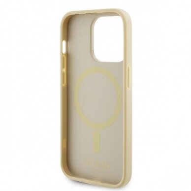 Originalus dėklas Guess GUHMP15XPSAHMCB iPhone 15 Pro Max 6.7 gold/gold hardcase Saffiano MagSafe 6 Originalus dėklas Guess GUHMP15XPSAHMCB iPhone 15 Pro Max 6.7 gold/gold hardcase Saffiano MagSafe 6