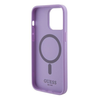 Originalus dėklas Guess GUHMP15XPSAHMCU iPhone 15 Pro Max 6.7 Violetinė hardcase Saffiano MagSafe 6 Originalus dėklas Guess GUHMP15XPSAHMCU iPhone 15 Pro Max 6.7 Violetinė hardcase Saffiano MagSafe 6