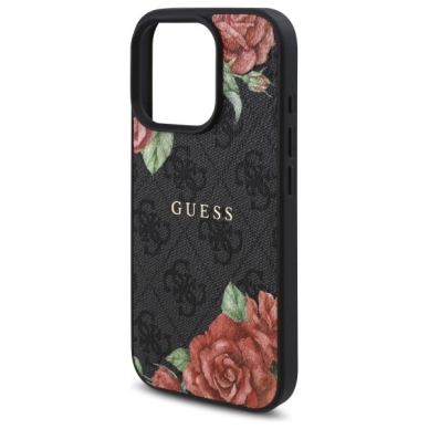 Guess GUHMP16LP4ROPEMCK iPhone 16 Pro 6.3&quot; Juodas/Juodas hardcase 4G Flowers Print MagSafe 5