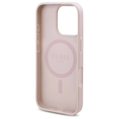 Guess GUHMP16LP4ROPEMCP iPhone 16 Pro 6.3&quot; Rožinis/Rožinis hardcase 4G Flowers Print MagSafe 6
