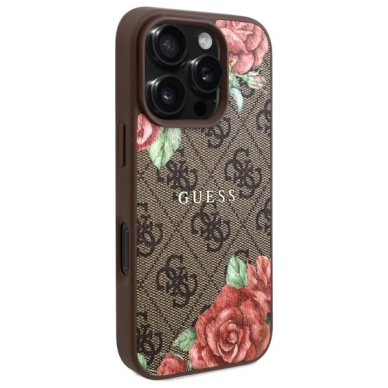 Guess GUHMP16LP4ROPEMCW iPhone 16 Pro 6.3&quot; Rudas/Rudas hardcase 4G Flowers Print MagSafe 3