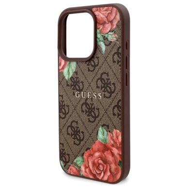 Guess GUHMP16LP4ROPEMCW iPhone 16 Pro 6.3&quot; Rudas/Rudas hardcase 4G Flowers Print MagSafe 5