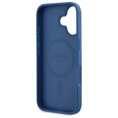 Guess GUHMP16SP4ROPEMCB iPhone 16 6.1&quot; Mėlynas/Mėlynas hardcase 4G Flowers Print MagSafe 6