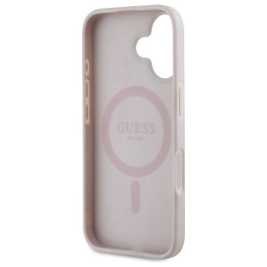 Guess GUHMP16SP4ROPEMCP iPhone 16 6.1&quot; Rožinis/Rožinis hardcase 4G Flowers Print MagSafe 6
