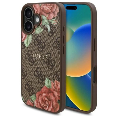 Guess GUHMP16SP4ROPEMCW iPhone 16 6.1" Rudas/Rudas hardcase 4G Flowers Print MagSafe Guess GUHMP16SP4ROPEMCW iPhone 16 6.1" Rudas/Rudas hardcase 4G Flowers Print MagSafe