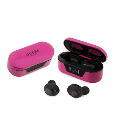 Guess GUTWST31EM TWS bluetooth ausinės + magenta docking station Guess GUTWST31EM TWS bluetooth ausinės + magenta docking station