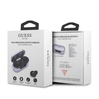 Guess GUTWST31EU TWS bluetooth ausinės + docking station Violetinės 4 Guess GUTWST31EU TWS bluetooth ausinės + docking station Violetinės 4