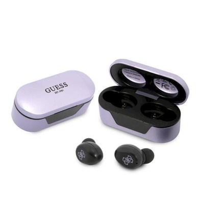 Guess GUTWST31EU TWS bluetooth ausinės + docking station Violetinės Guess GUTWST31EU TWS bluetooth ausinės + docking station Violetinės