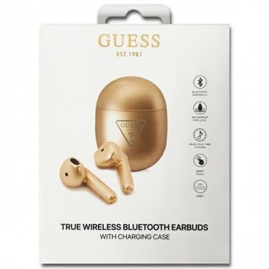Ausinės Guess GUTWST82TRD TWS Bluetooth headphones Auksinės 2
