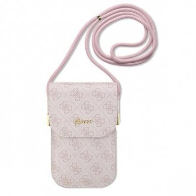 Originalus Guess dėklas handbag GUOWBP4SNSP - Rožinis 4G Metal Script Logo Originalus Guess dėklas handbag GUOWBP4SNSP - Rožinis 4G Metal Script Logo