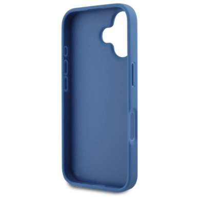 iPhone 16 Guess Hardcase Leather 4G Triangle Strass MagSafe dėklas - mėlynas 5