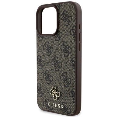 Guess HC PU 4G Small 4G and Classic Dėklas skirtas iPhone 16 Pro MagSafe - Rudas 5