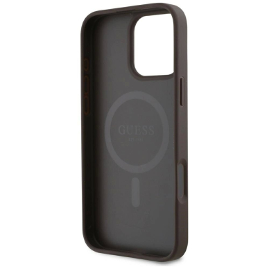 Guess HC PU 4G Small 4G and Classic Dėklas skirtas iPhone 16 Pro MagSafe - Rudas 6