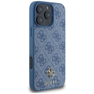 Guess HC PU 4G Small 4G and Classic Dėklas skirtas iPhone 16 Pro Max MagSafe - Mėlynas 3