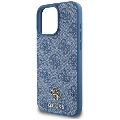 Guess HC PU 4G Small 4G and Classic Dėklas skirtas iPhone 16 Pro Max MagSafe - Mėlynas 5