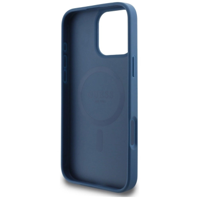Guess HC PU 4G Small 4G and Classic Dėklas skirtas iPhone 16 Pro Max MagSafe - Mėlynas 6