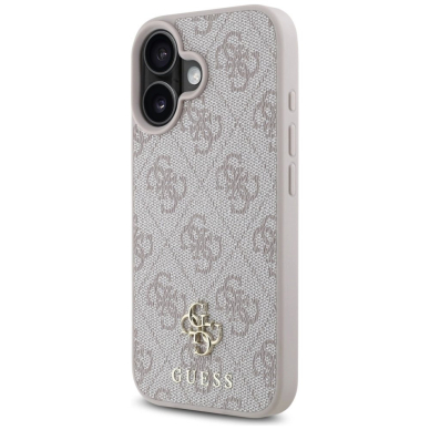 Guess HC PU 4G Small 4G and Classic iPhone 16 MagSafe Dėklas - Rožinis 1