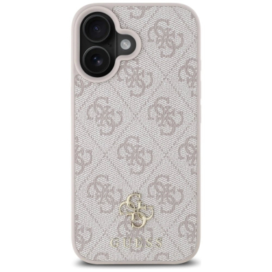 Guess HC PU 4G Small 4G and Classic iPhone 16 MagSafe Dėklas - Rožinis 2