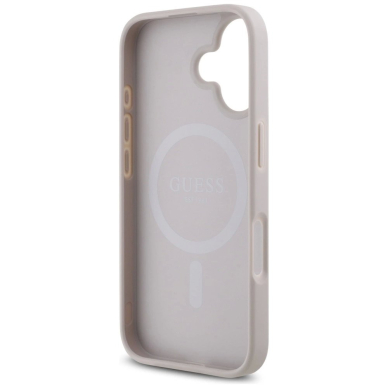 Guess HC PU 4G Small 4G and Classic iPhone 16 MagSafe Dėklas - Rožinis 6