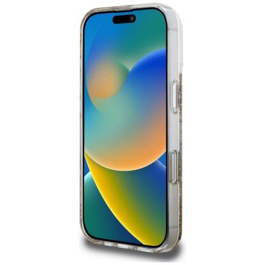 iPhone 16 Pro dėklas Guess HC Resin Bottom Glitter, MagSafe – auksinis 4