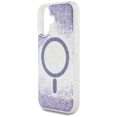Guess HC Resin Bottom Glitter MagSafe Dėklas skirtas iPhone 16 - Violetinis 5 Guess HC Resin Bottom Glitter MagSafe Dėklas skirtas iPhone 16 - Violetinis 5