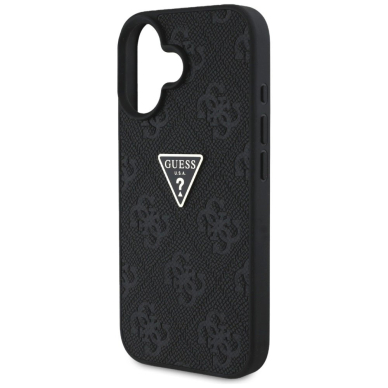 Guess Hot Stamp 4G Pattern Triangle Metal Logo Dėklas skirtas iPhone 16 - Juodas 5