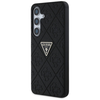 Samsung Galaxy S25 Guess Hot Stamp 4G Pattern Triangle Metal Logo dėklas - juodas 1
