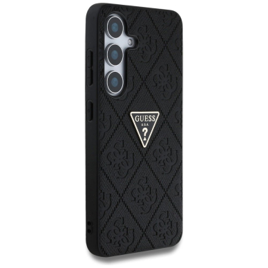 Samsung Galaxy S25 Guess Hot Stamp 4G Pattern Triangle Metal Logo dėklas - juodas 3