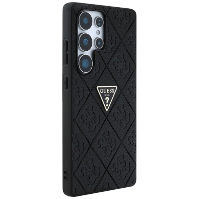 Samsung Galaxy S25 Ultra Guess Hot Stamp 4G Pattern Triangle Metal Logo dėklas - juodas 3