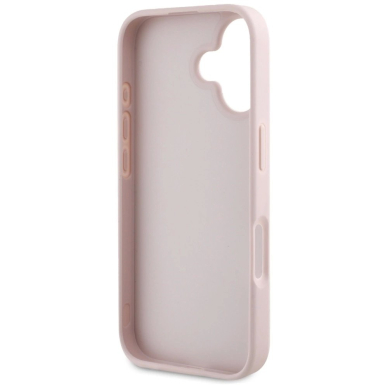 Guess Hot Stamp 4G Pattern Triangle Metal Logo iPhone 16 Dėklas - Rožinis 6