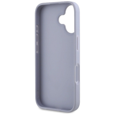 Guess Hot Stamp 4G Pattern Triangle Metal Logo iPhone 16 Dėklas - Violetinis 6