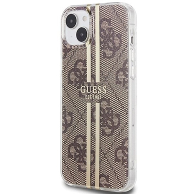 Originalus Guess dėklas IML 4G Auksinis StripeiPhone 15 Plus / 14 Plus - Rudas 1 Originalus Guess dėklas IML 4G Auksinis StripeiPhone 15 Plus / 14 Plus - Rudas 1