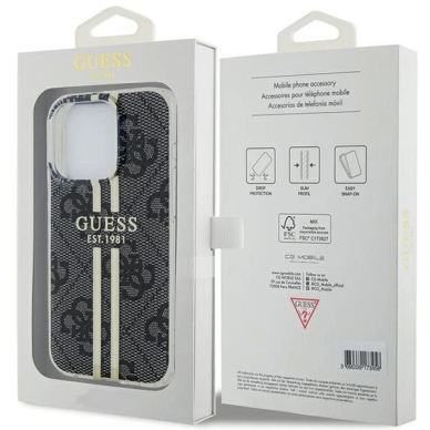 Originalus Guess dėklas IML 4G Auksinis StripeiPhone 15 Pro - Juodas 7 Originalus Guess dėklas IML 4G Auksinis StripeiPhone 15 Pro - Juodas 7