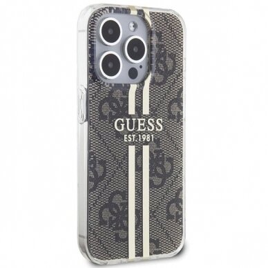 Originalus Guess dėklas IML 4G Auksinis StripeiPhone 15 Pro Max - Rudas 3 Originalus Guess dėklas IML 4G Auksinis StripeiPhone 15 Pro Max - Rudas 3