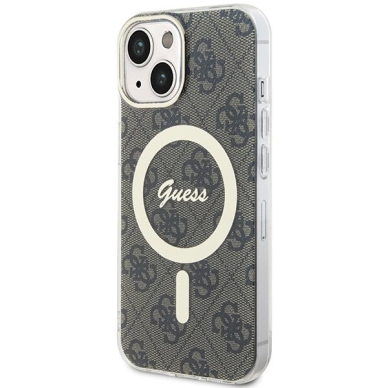 iPhone 15 Guess IML 4G MagSafe dėklas - rudas 1