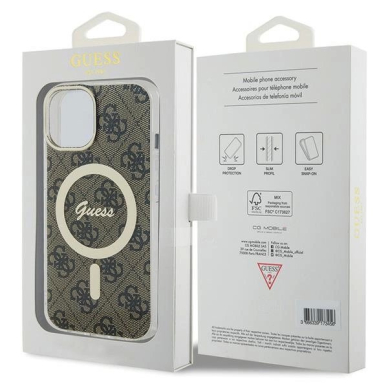 iPhone 15 Guess IML 4G MagSafe dėklas - rudas 7
