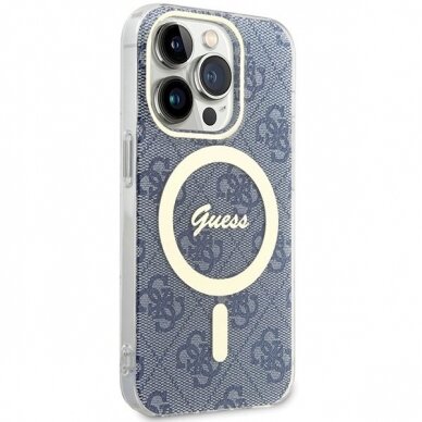 Originalus Guess dėklas IML 4G MagSafeiPhone 15 Pro - Mėlynas 3 Originalus Guess dėklas IML 4G MagSafeiPhone 15 Pro - Mėlynas 3