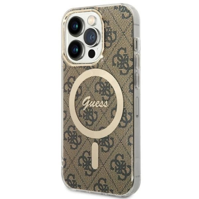iPhone 15 Pro Guess IML 4G MagSafe dėklas - rudas iPhone 15 Pro Guess IML 4G MagSafe dėklas - rudas