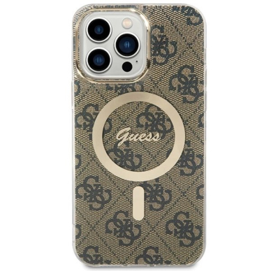 iPhone 15 Pro Max Guess IML 4G MagSafe dėklas - rudas 1