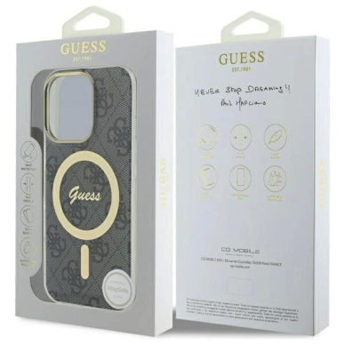 iPhone 16 Pro Max – Guess IML 4G MagSafe dėklas - Juodas 7