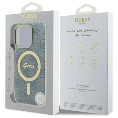 iPhone 16 Pro Max – Guess IML 4G MagSafe dėklas - Mėlynas 7