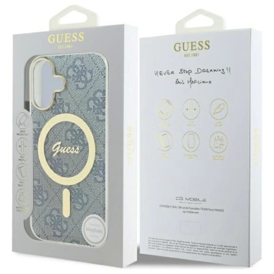 iPhone 16 – Guess IML 4G MagSafe dėklas - Mėlynas 7