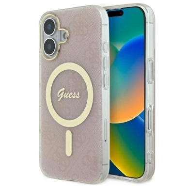 Dėklas Guess IML 4G MagSafe iPhone 16 Plus - Rožinis Dėklas Guess IML 4G MagSafe iPhone 16 Plus - Rožinis