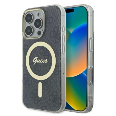 iPhone 16 Pro – Guess IML 4G MagSafe dėklas - Juodas