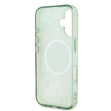 iPhone 16 – Guess IML Flower & Tonal Circle MagSafe dėklas - Žalias 6