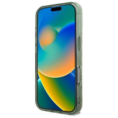 iPhone 16 Pro Max – Guess IML Flower & Tonal Circle MagSafe dėklas - Žalias 3